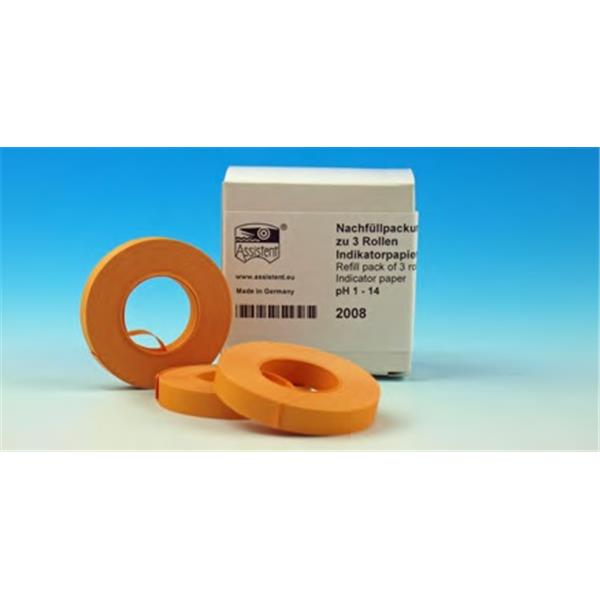 Universal-Indikatorpapier in Rollen 5 m x 7 mm - pH 1-14 - Nachfüllpackung zu 3 Rollen