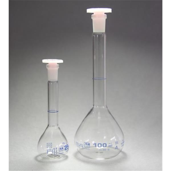 Messkolben, konformitätsbescheinigt, DURAN® Borosilikatglas 3.3, mit Normschliff und NS-Polyethylens