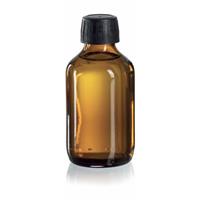 Zylindrische Verpackungsflasche aus Braunglas, PP28, ohne Deckel Zylindrische Verpackungsflasche aus Braunglas, PP28, ohne Deckel