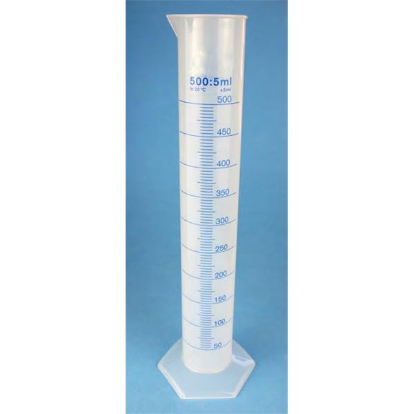 Messzylinder aus Polypropylen, hohe Form, blau graduiert
