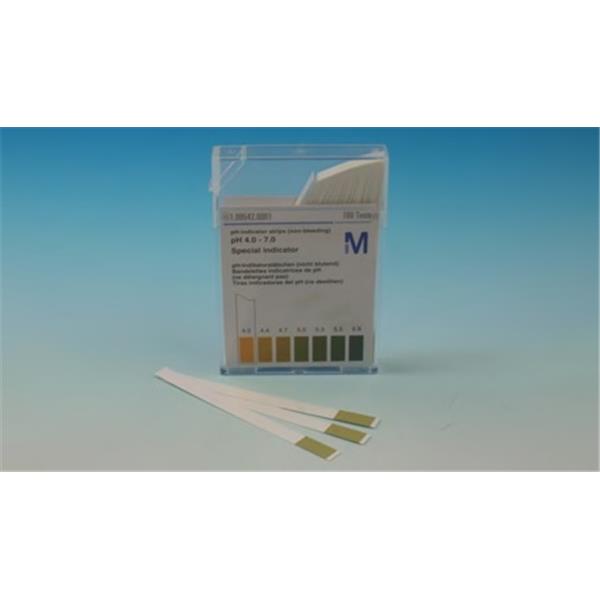 Indikatorstäbchen, nicht blutend, Merck 9542 (Packungen zu 100 Stück) - pH 4,0 - 7,0