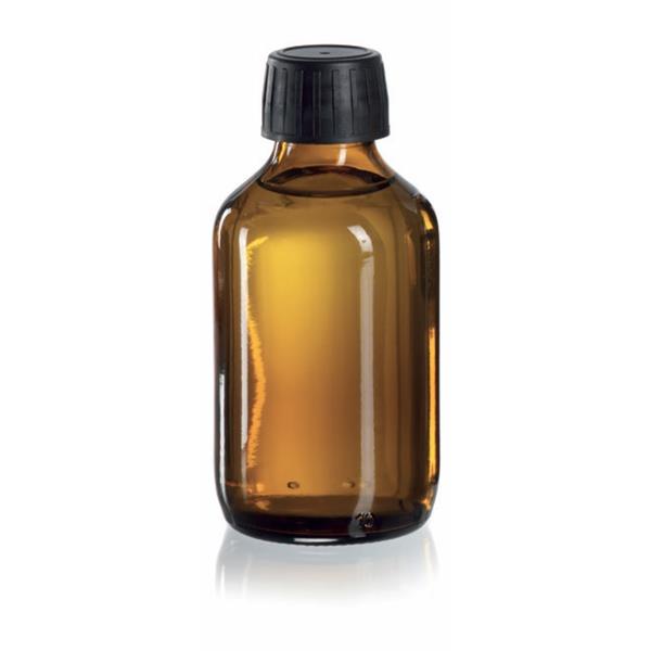 Zylindrische Verpackungsflasche aus Braunglas, PP28, ohne Deckel