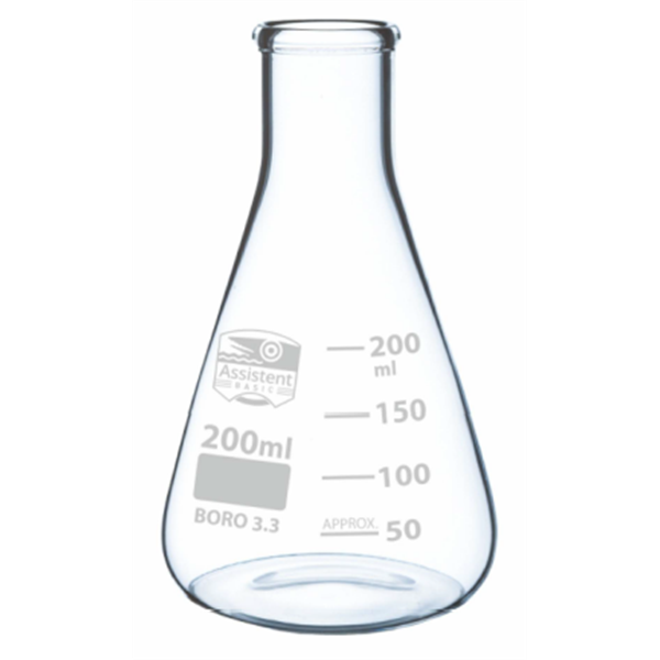 Erlenmeyerkolben, Enghals, mit Teilung, Borosilikatglas 3.3