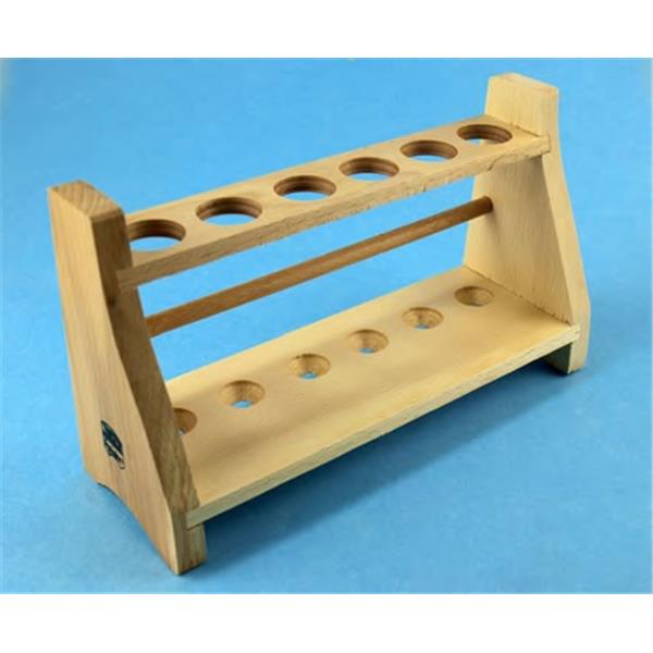 Reagenzglasgestell aus Holz, ohne Stäbe, eine Etage