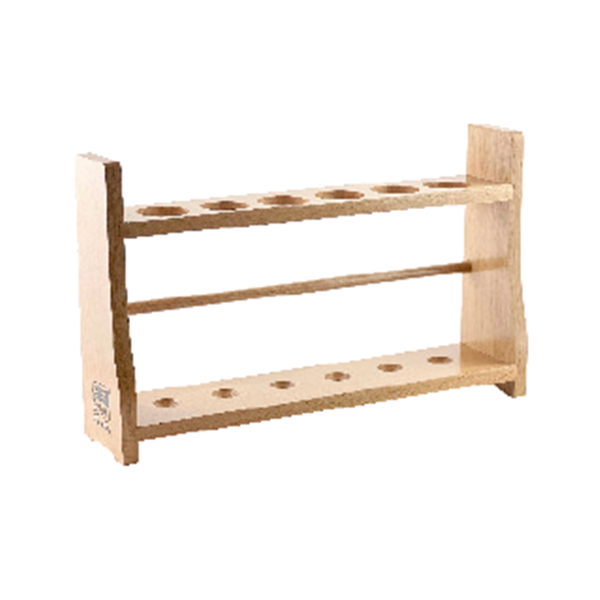 Reagenzglasgestell aus Holz