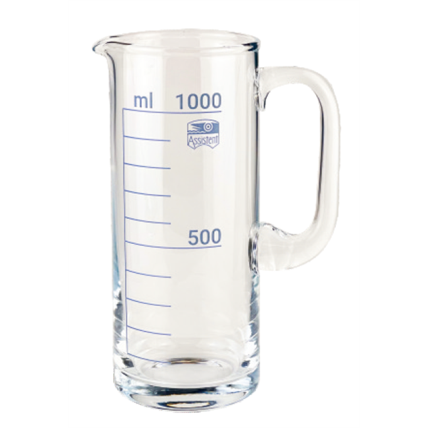 Messkrug mit Skala, aus Glas - 1000 ml